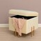 Fabulaxe Square Velvet Storage Ottoman with Rose Gold Legs